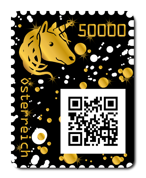 Österreichische Post AG - The Golden Unicorn - Crypto stamp Golden Unicorn 2cSDz5 - NFT # 998