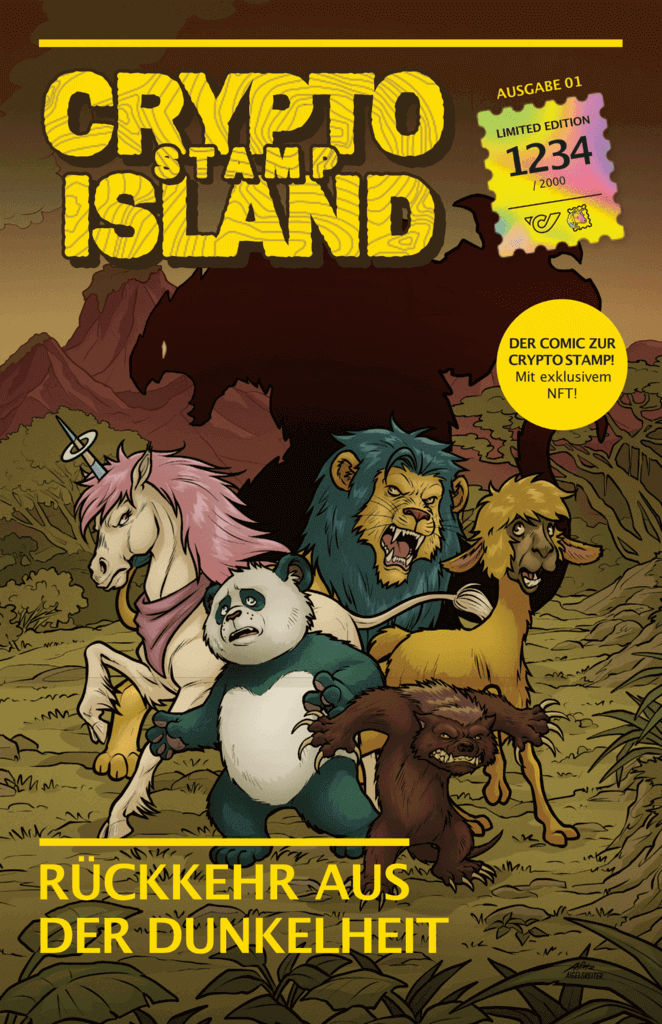 Crypto stamp Island comic
